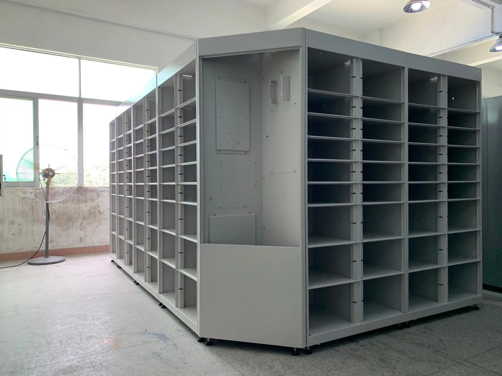 Locker shell in the factory before assembly