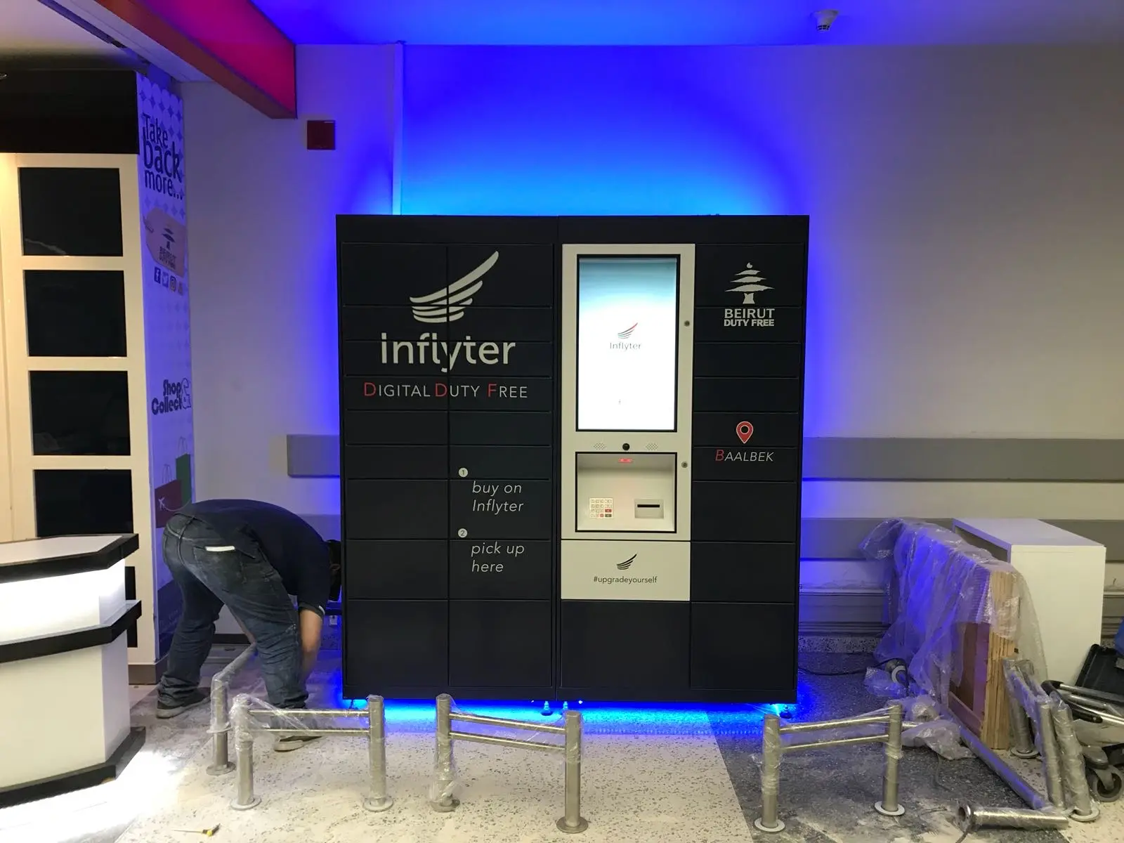 Locker installation in progress in a live Beirut terminal
